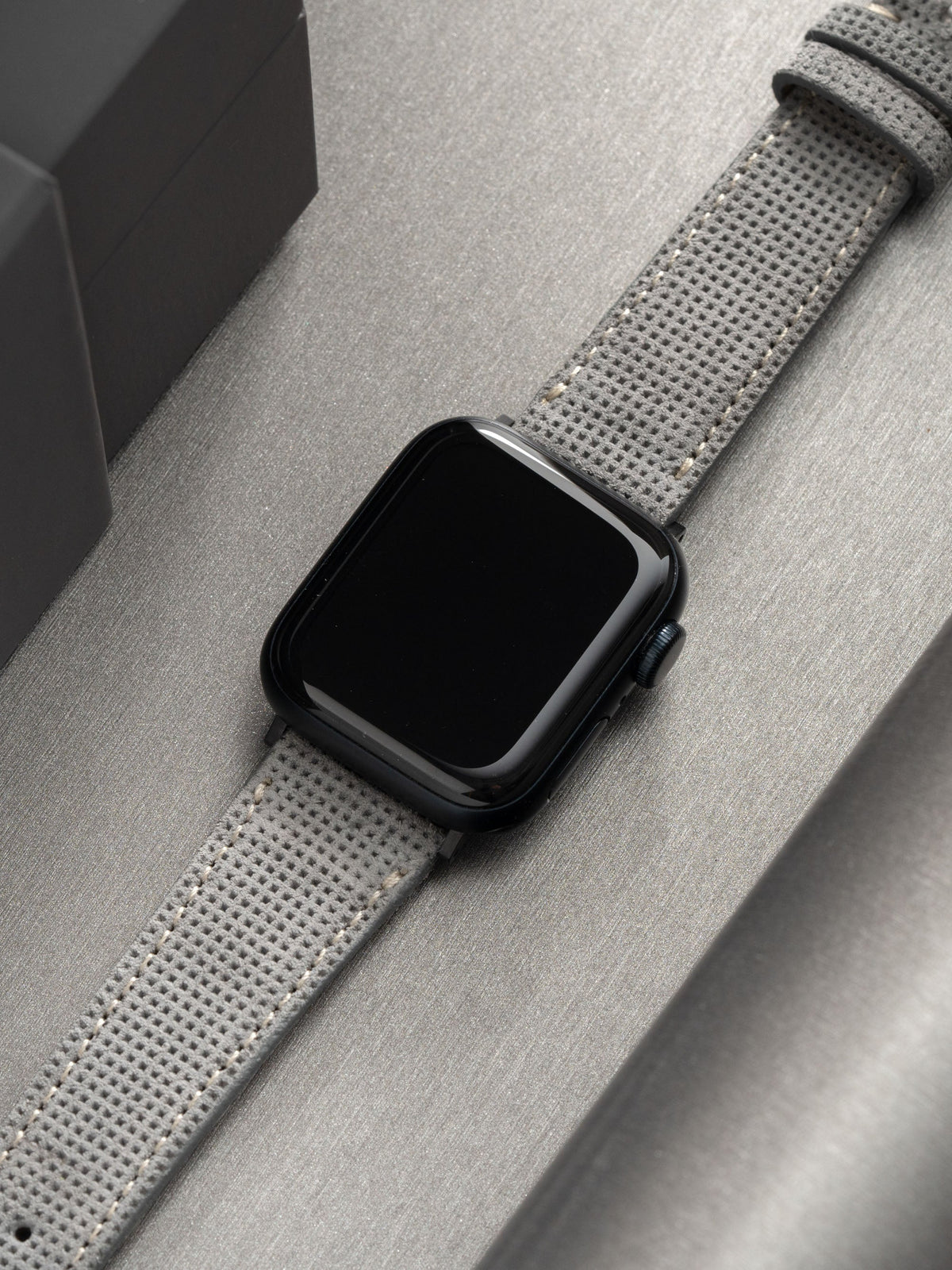 CHALONNE  \'Gelato in Earl Gray\' Apple Watch Strap 38mm-41mm Apple Watch 38/40/41/42mm - Alcantara Magnet Band - Alcanside main image 3