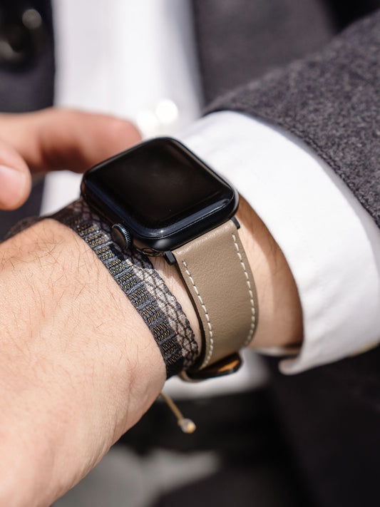Lady Apple Watch Band - Grey Calf Leather - Taupe