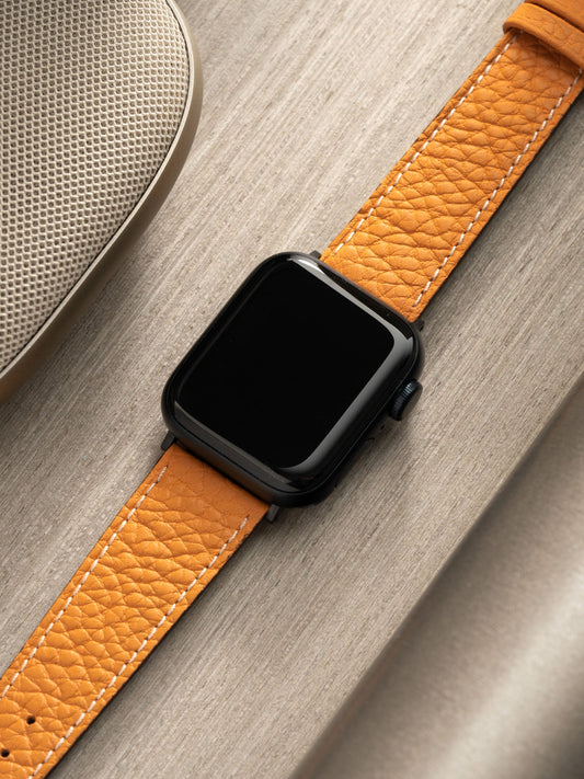 Apple Watch Band - Yellow Calf Leather - Taurillon Moutarde
