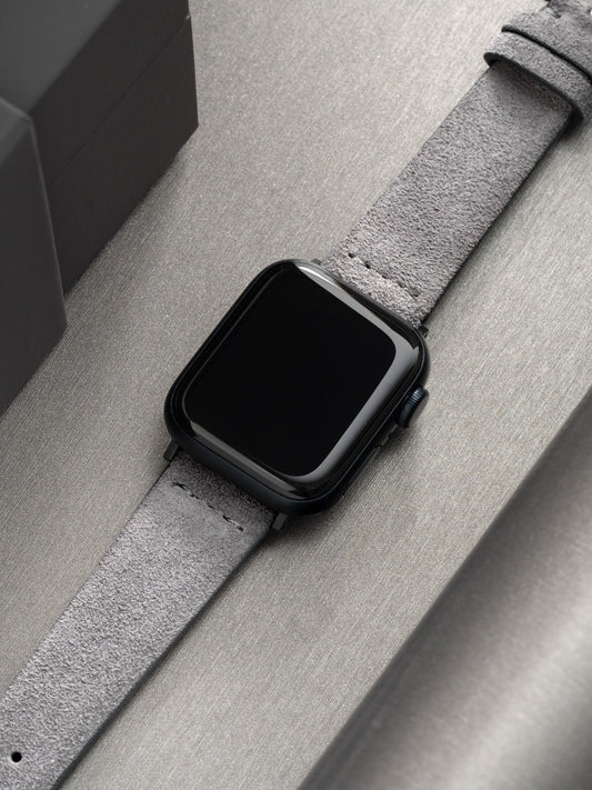 Apple Watch Band - Grey Suede Leather - Iron