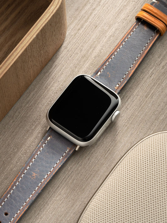 Apple Watch Band - Blue Leather - Retro Denim