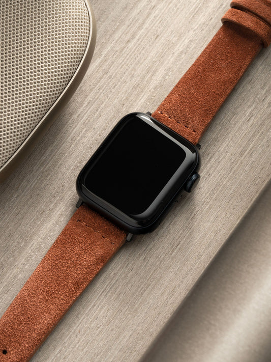 Apple Watch Band - Brown Suede Leather - Cognac