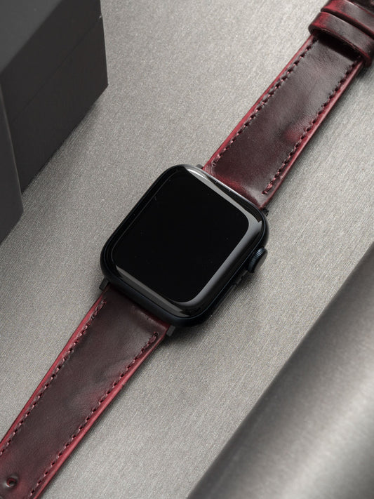 Apple Watch Band - Red Leather - Degrade Chilli