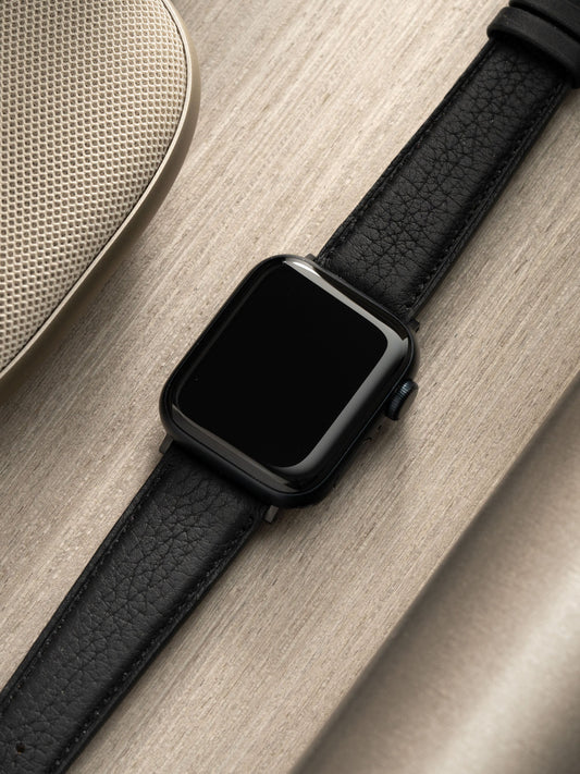 Apple Watch Band - Black Calf Leather - Taurillon Noir