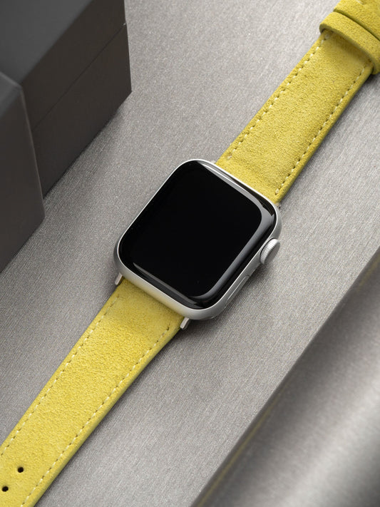 Apple Watch Band - Yellow Suede Leather - Citrus