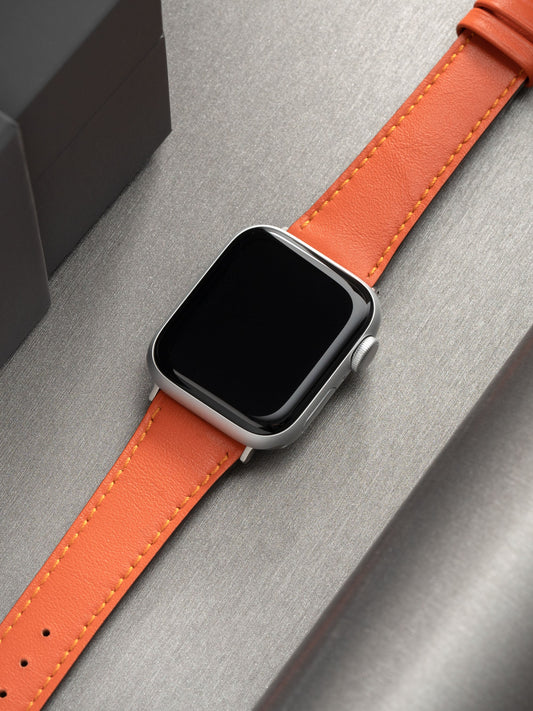 Apple Watch Band - Orange Calf Leather - City