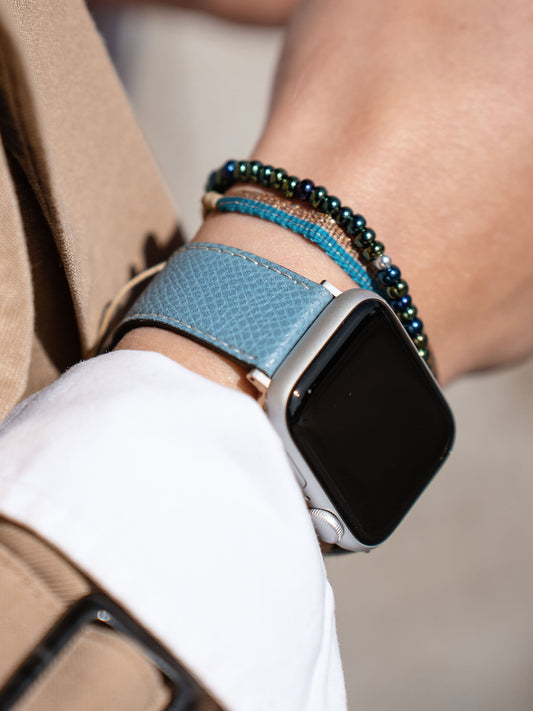 Apple Watch Band - Blue Calf Leather - Sellier Ciel