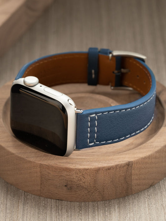 Luxury Apple Watch Band - Blue Calf Leather - VIPR Aviator