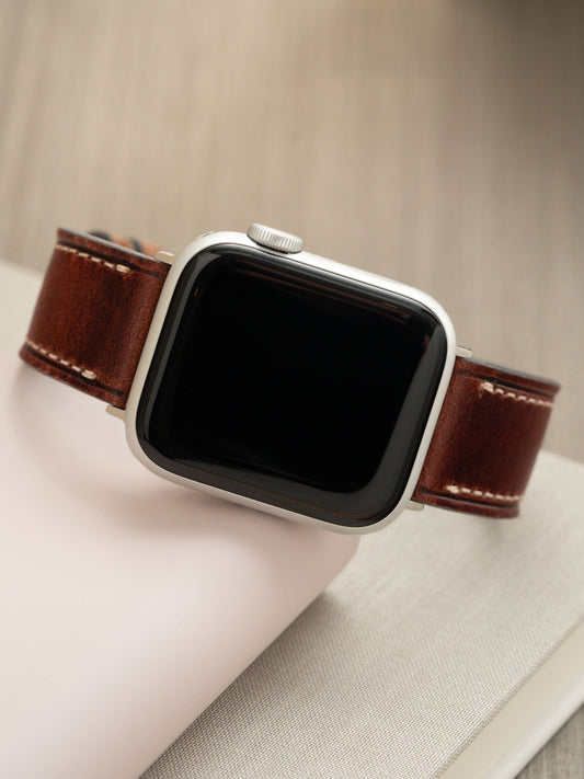 Design Apple Watch Band - Brown Leather - Le Métropolitain