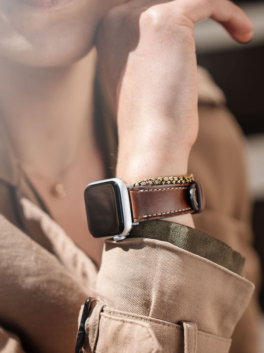 Lady Apple Watch Band - Brown Leather - Le Métropolitain