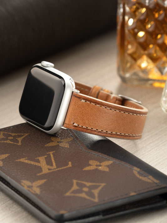 Luxury Apple Watch Band - Brown Leather - Retro Cosaro