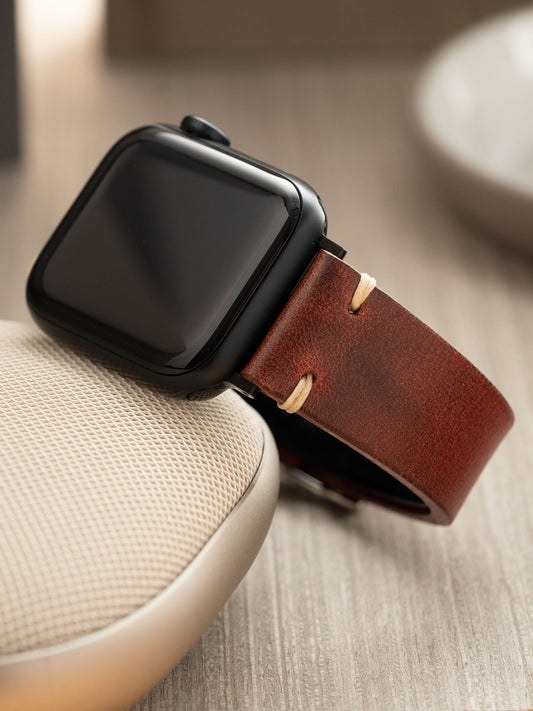 Design Apple Watch Band - Brown Leather - Vintage Siena