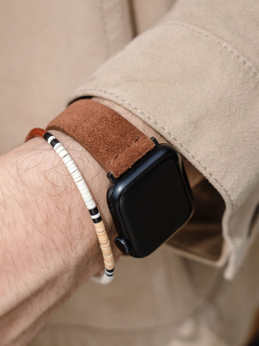 Apple Watch Band - Brown Suede Leather - Cognac
