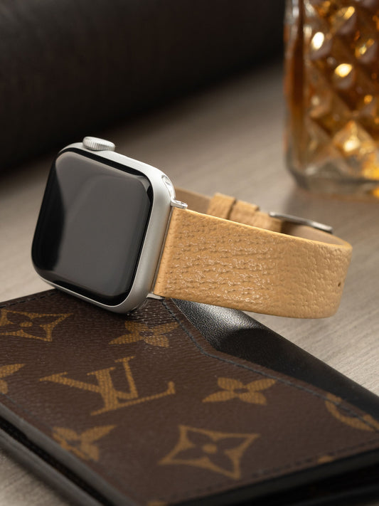 Design Apple Watch Band - Creme Pigskin Leather - Retro