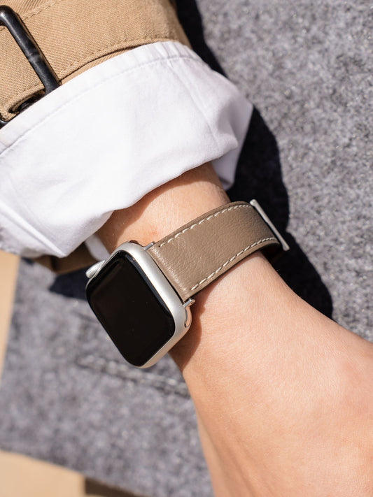 Lady Apple Watch Band - Grey Calf Leather - Taupe