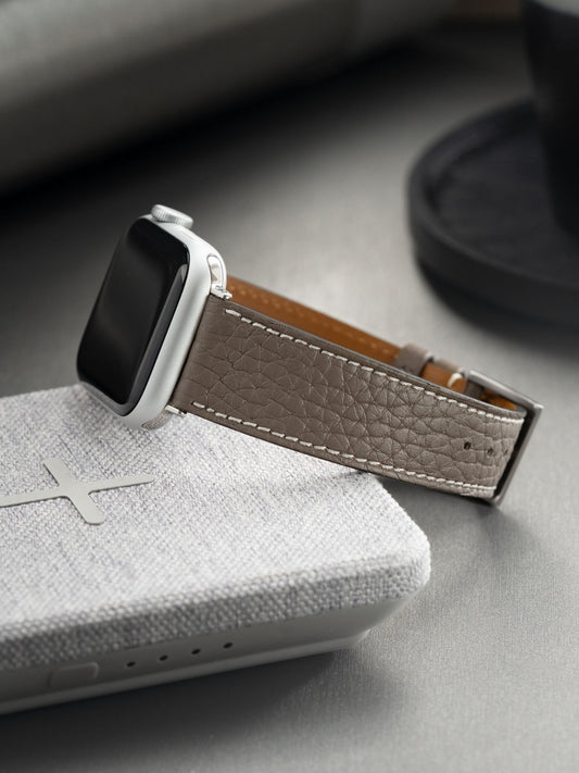 Design Apple Watch Band - Grey Calf Leather - Taurillon Loutre
