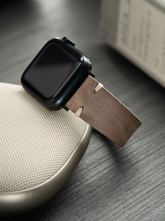 Design Apple Watch Band - Grey Leather - Vintage Smoke