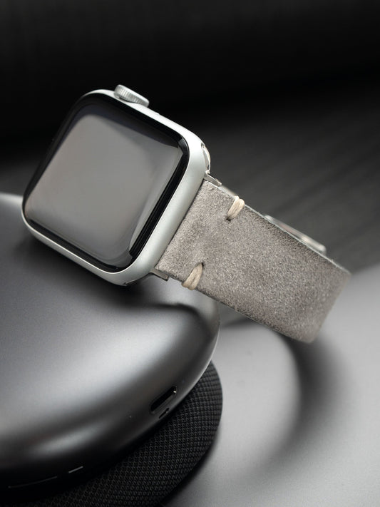 Design Apple Watch Band - Grey Leather - Vintage Rugged