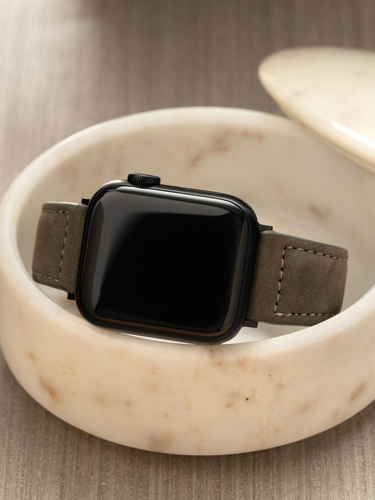 Design Apple Watch Band - Grey Nubuck Leather  - Grove