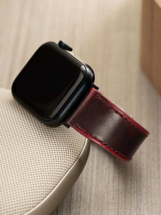 Design Apple Watch Band - Red Leather - Degrade Chilli