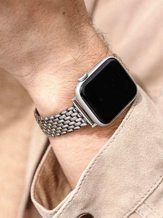 Luxury Apple Watch Band - Stainless Steel - Beads Of Rice