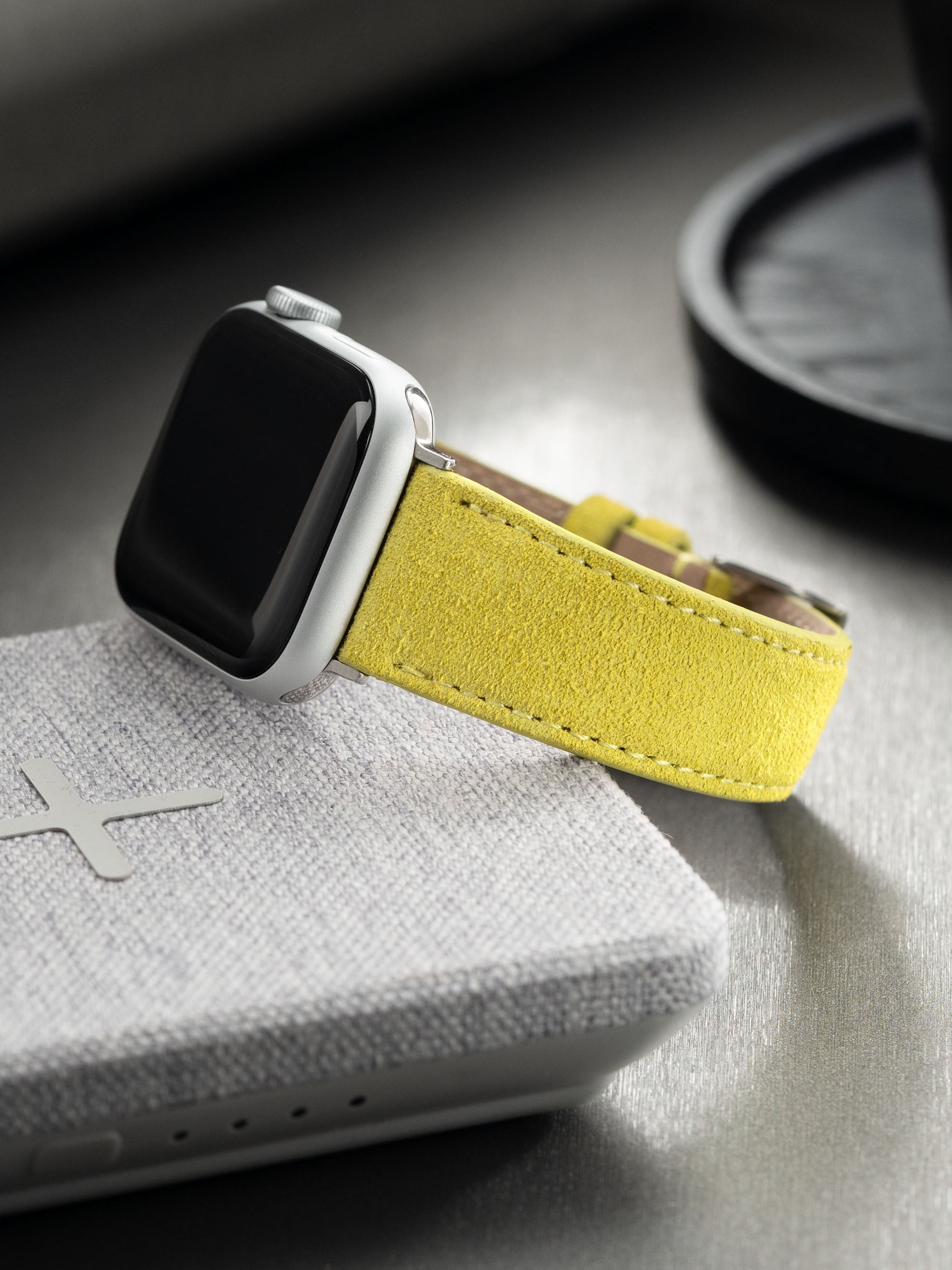 Apple Watch Band Yellow Suede Leather Citrus Bulang and Sons Wair