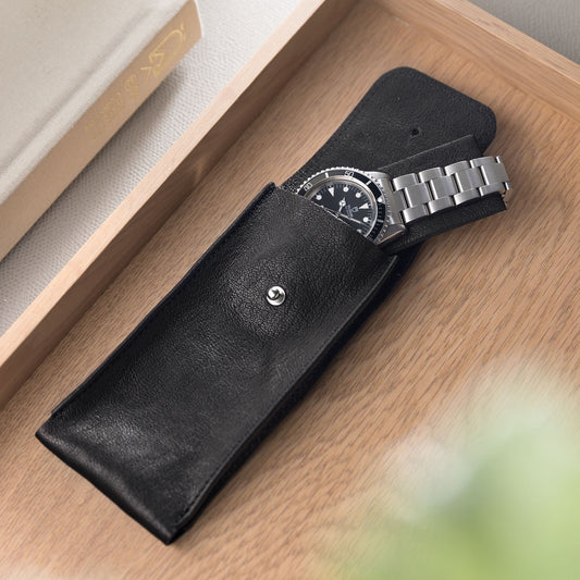 Apple Watch Pouch - Calf Leather - Moonlight Black