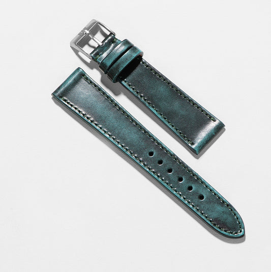 Expensive Apple Watch Band - Green Leather - Degrade Copper