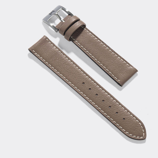Expensive Apple Watch Band - Grey Calf Leather - Taupe