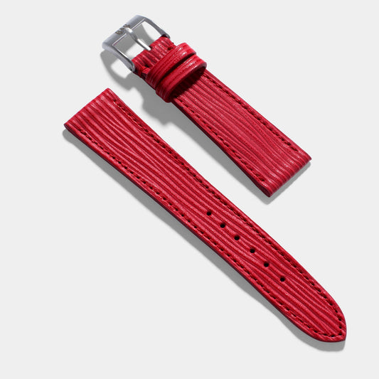Expensive Apple Watch Band - Red Leather - Boarded Cherry