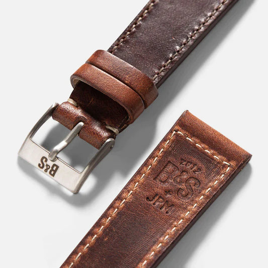 Men Apple Watch Band - Brown Leather - Siena Box Stitch