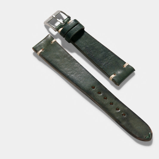 Men Apple Watch Band - Green Leather - Vintage Jade