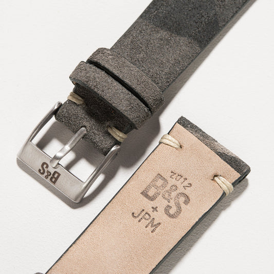 Men Apple Watch Band - Grey Suede Leather - Vintage Urban Camo