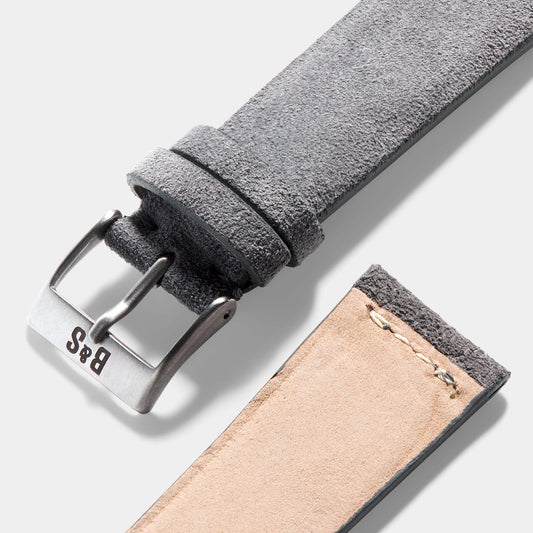 Men Apple Watch Band - Grey Suede Leather - Iron