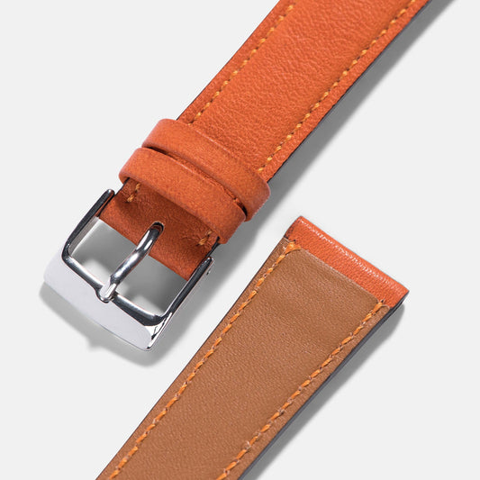 Men Apple Watch Band - Orange Calf Leather - City