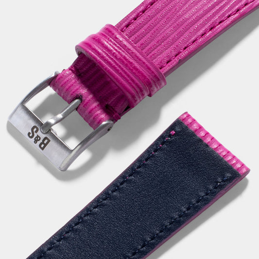 Men Apple Watch Band - Pink Leather - Boarded Berry