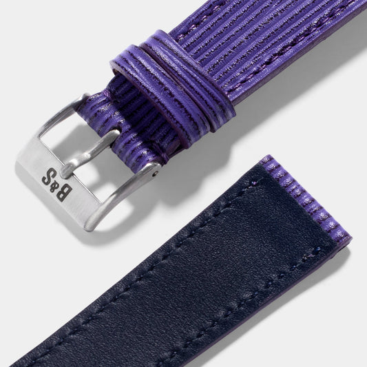 Men Apple Watch Band - Purple Leather - Boarded Grape