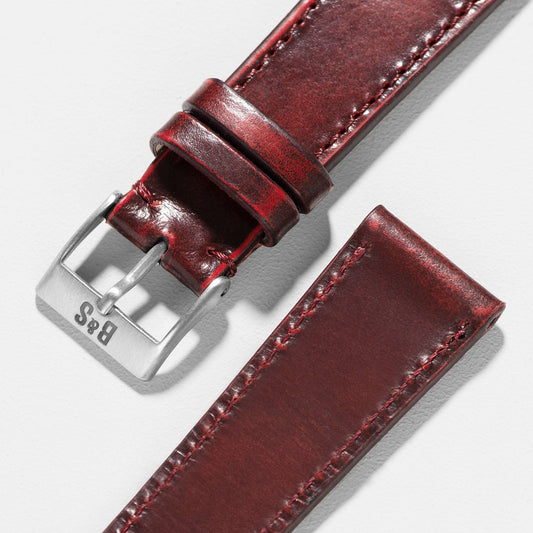 Men Apple Watch Band - Red Leather - Degrade Chilli