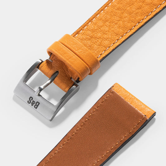 Men Apple Watch Band - Yellow Calf Leather - Taurillon Moutarde
