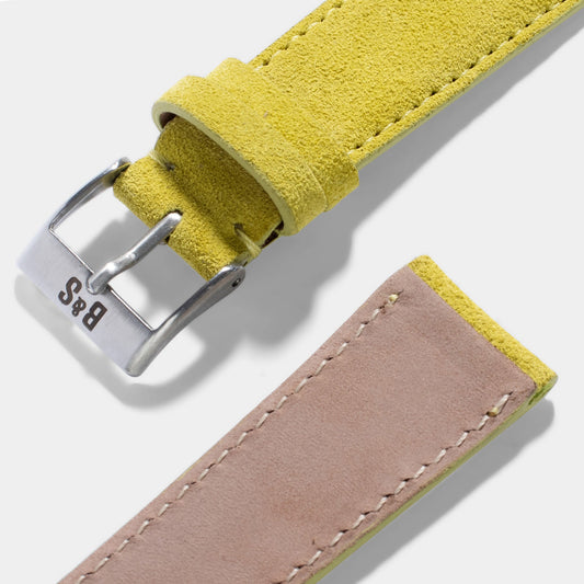 Men Apple Watch Band - Yellow Suede Leather - Citrus