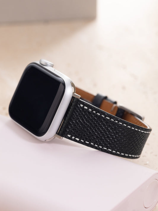 Apple Watch Band - Black Leather - Epsom