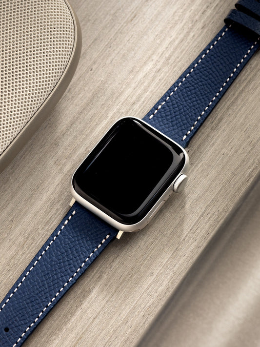 Apple Watch Band - Dark Blue Leather - Epsom