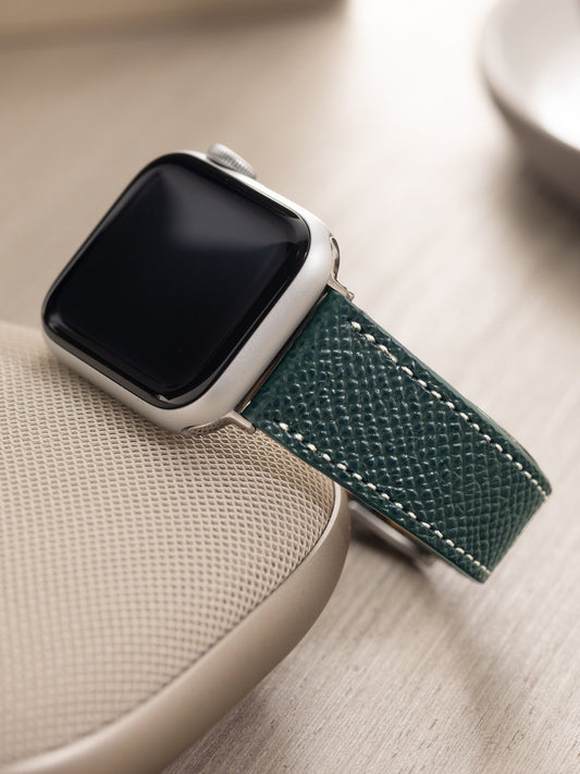 Apple Watch Band - Dark Green Leather - Epsom