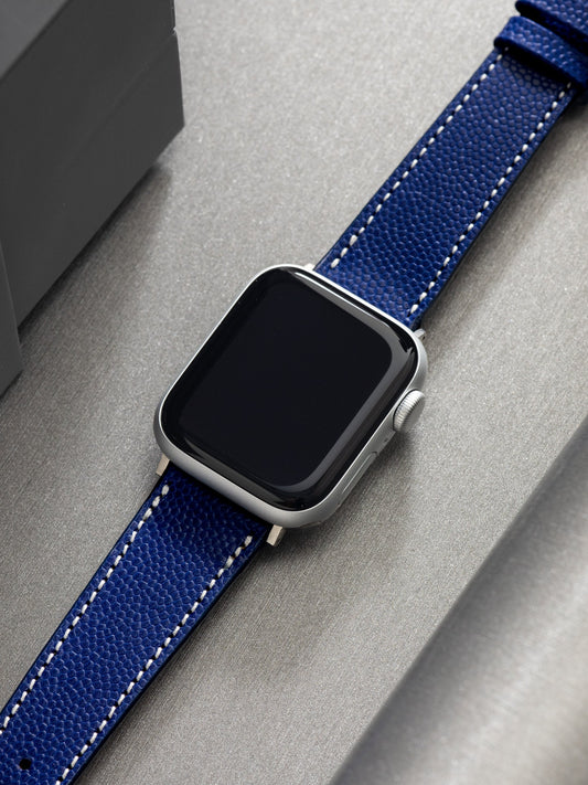Apple Watch Band - Dark Blue Leather - Pebbled
